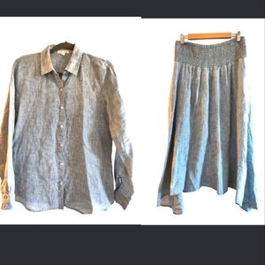 Eileen Fisher Organic Linen Skirt Set size XS
